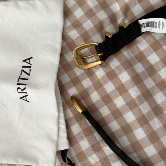 NWT Aritzia Legendary Solid Brass Leather Belt - Picture 5 of 6